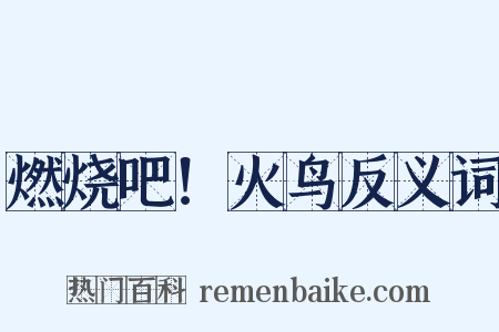 燃烧吧！火鸟反义词是什么意思的图片